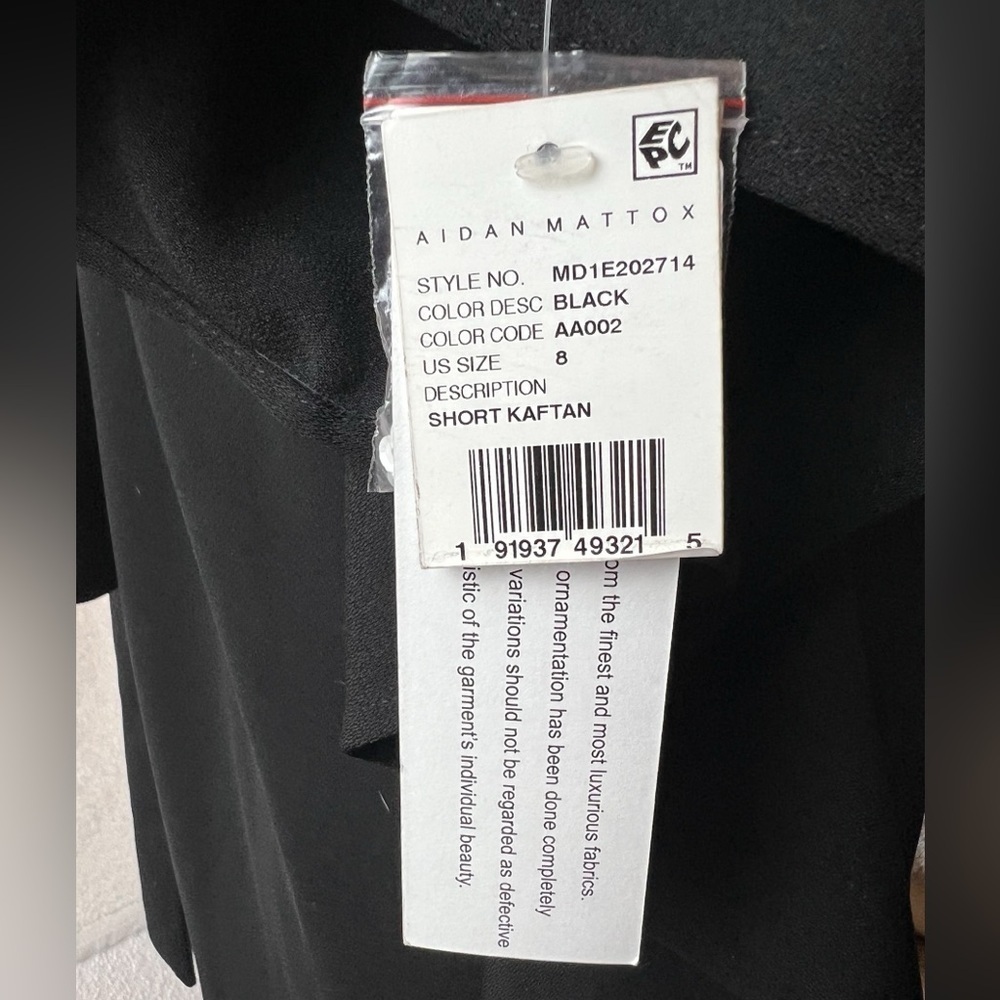 Aidan Mattox Embellished Black Midi Formal Dress or Short Kaftan in Size…​​ - Picture 8 of 16